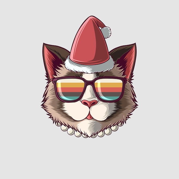 Ilustración de un gato en un estilo lindo