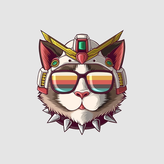 Ilustración de un gato en un estilo lindo