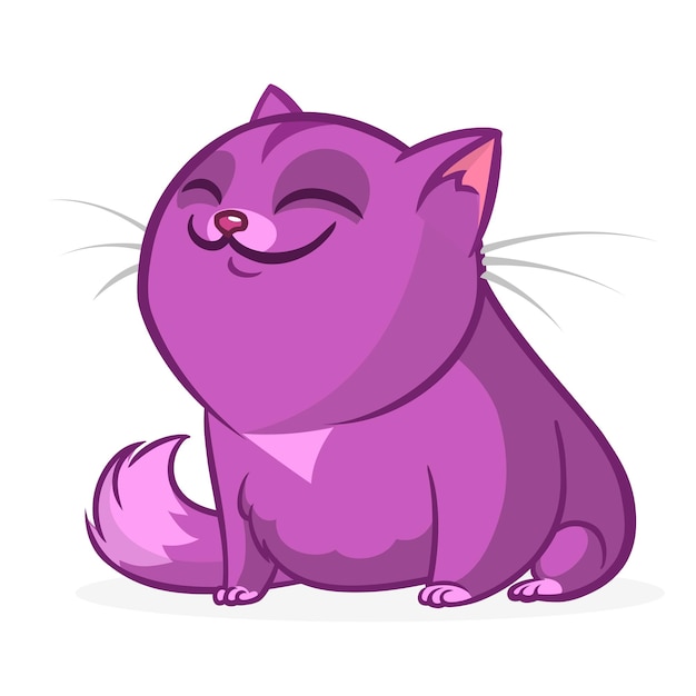 Ilustración de gato gordo divertido de dibujos animados