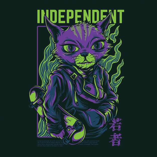 Ilustración de gato independiente