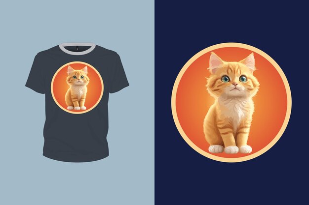 Una ilustración de gato lindo sentado para el diseño de camiseta archivo vectorial editable listo para imprimir
