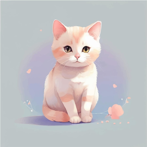 Vector ilustración de un gato lindo