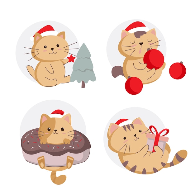 Ilustración de gato de navidad