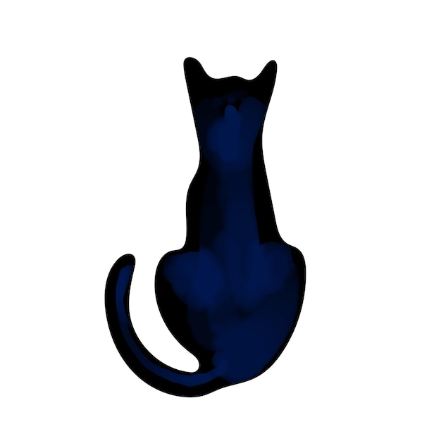 Vector ilustración de gato negro aislado sobre fondo blanco