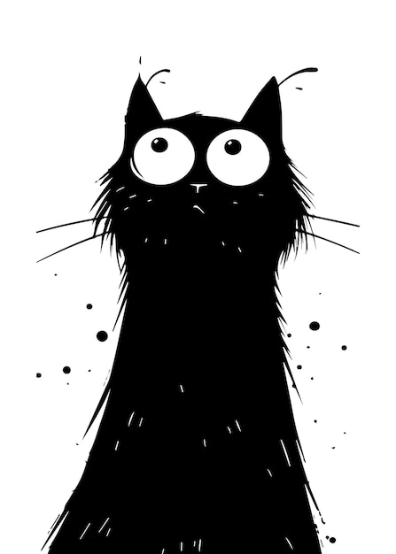 Vector ilustración de gato negro juguetón clipart vectorial de dibujos animados felino humorístico