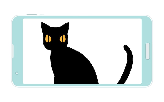 Vector ilustración de un gato en una reunión en línea