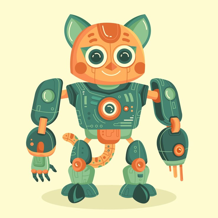 Vector ilustración del gato robot