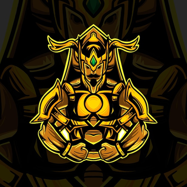 Vector ilustración de gatotkaca dorado