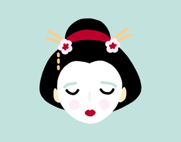 Ilustración de una geisha