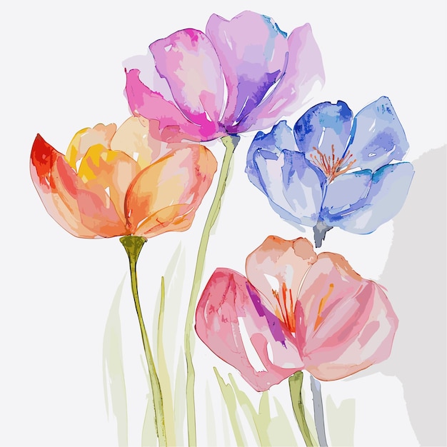 Ilustración genérica de acuarela de flores