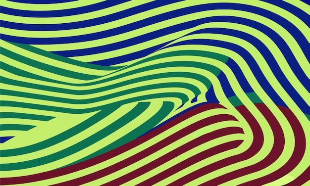 Ilustración geométrica abstracta dinámica con un fondo ondulado y ondulado