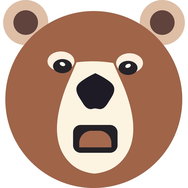 Ilustración geométrica de la cara del oso