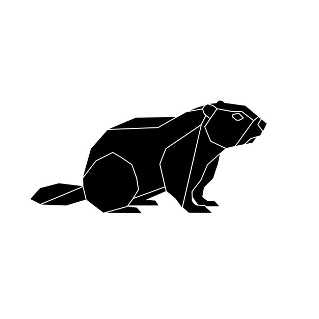 Ilustración geométrica del castor negro