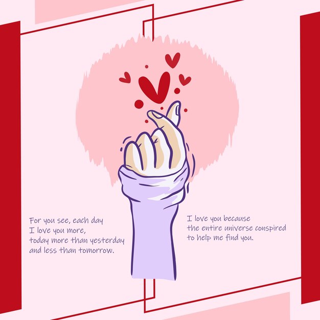 ilustración del gesto de la mano de amor