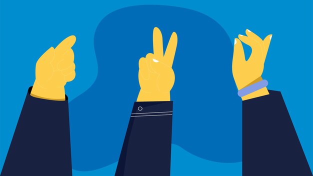 Ilustración del gesto de la mano del usuario y la interacción con los objetos