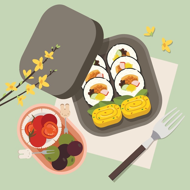 Ilustración de Gimbap