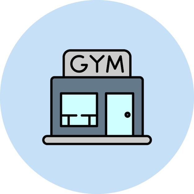Ilustración del gimnasio plano