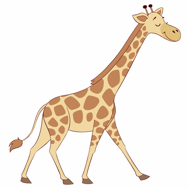 Ilustración de una girafa que camina