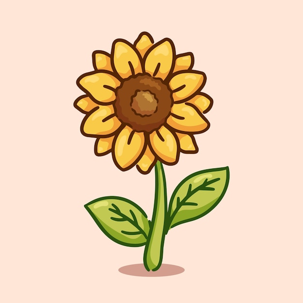 Ilustración de girasol dibujado a mano