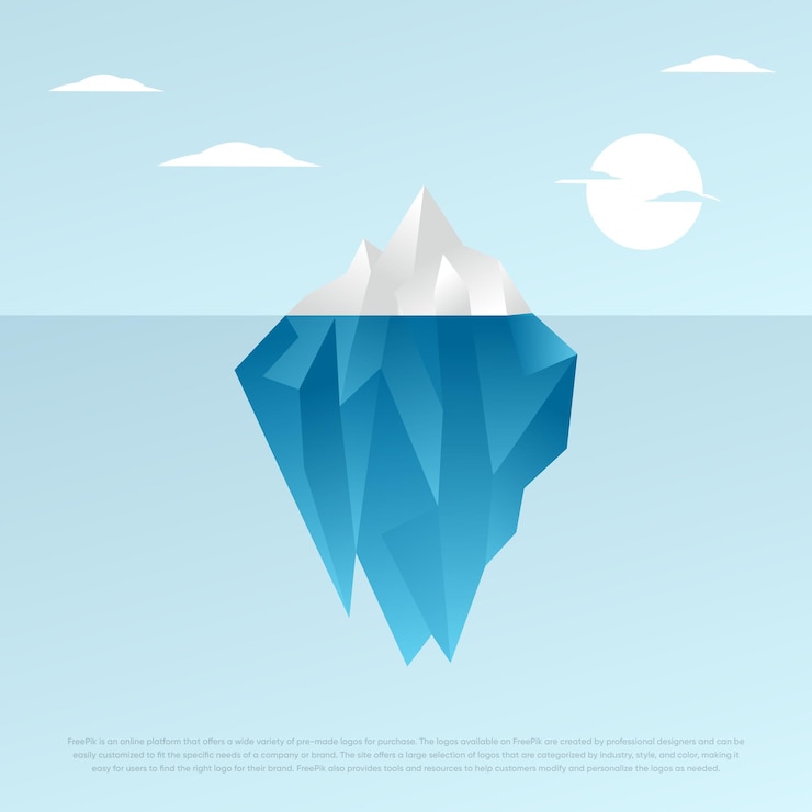 Vector ilustración de glaciar de hielo