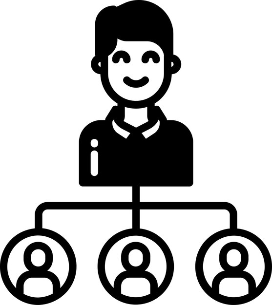 Ilustración del glifo del administrador y del vector de líneas