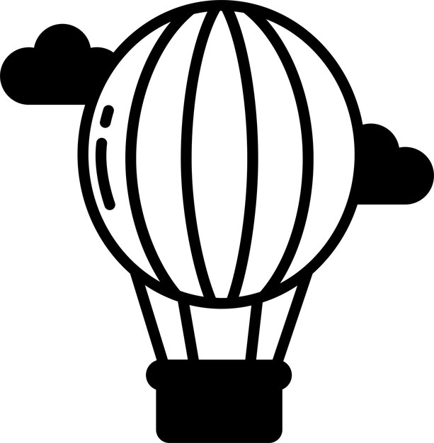 Ilustración de glifo de aire caliente y vector de líneas