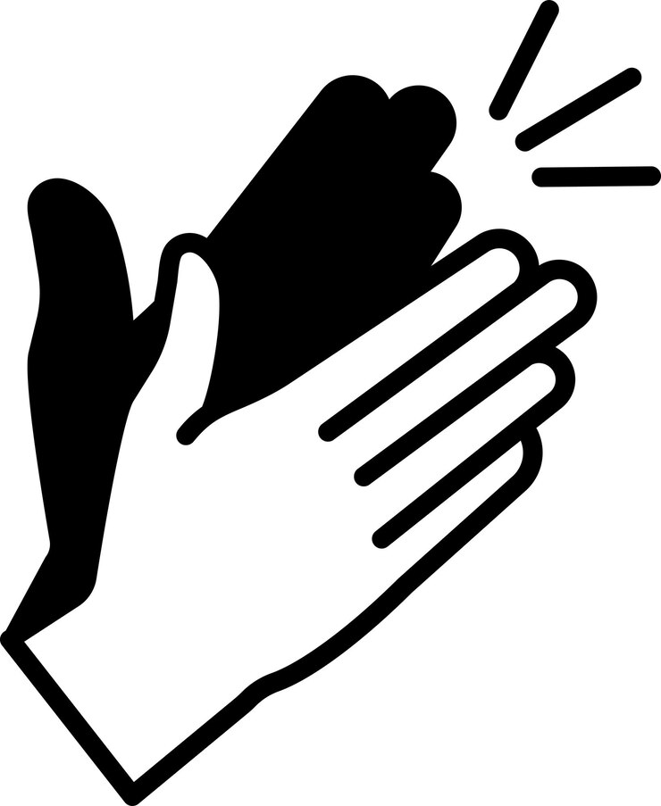 Vector ilustración de glifo de aplauso y vector de línea