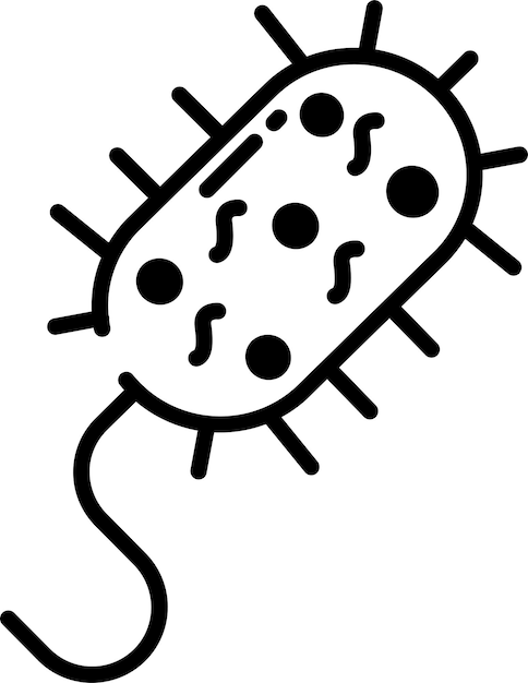 Ilustración de glifo de bacterias y vector de líneas