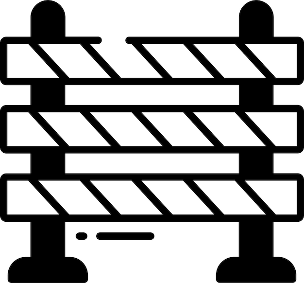 Ilustración de glifo de barricada y vector de línea