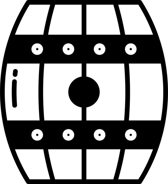 Ilustración de glifo de barril y vector de línea