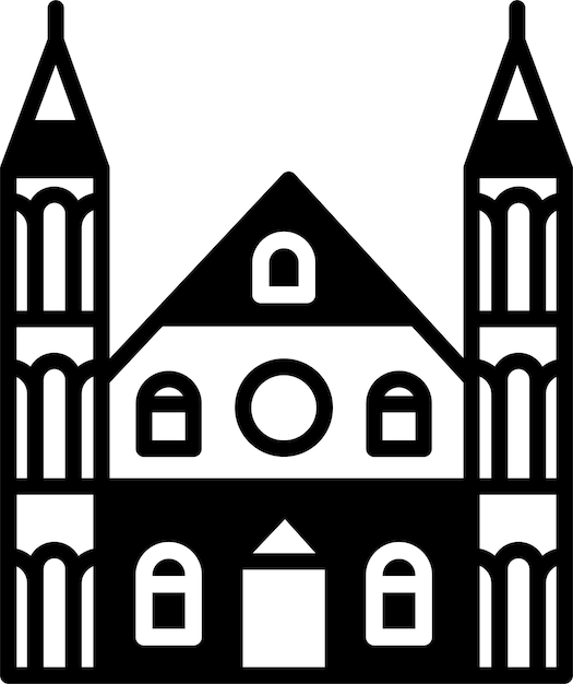 Vector ilustración del glifo de binnenhof y del vector de líneas