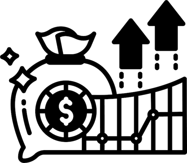 Vector ilustración de glifo de bolsa de riqueza y vector de línea