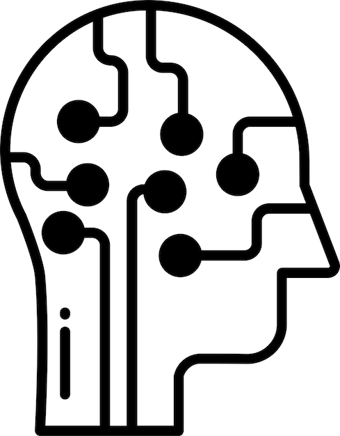 Ilustración de glifo de cabeza y vector de línea AI