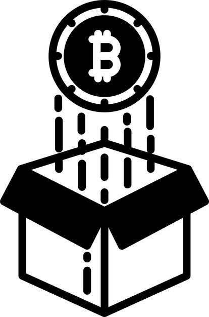 Ilustración de glifo de caja y vector de línea