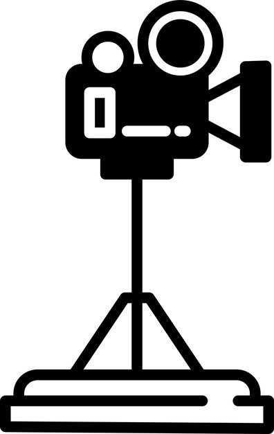 Ilustración de glifo de cámara y vector de líneas