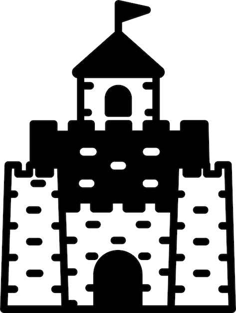 Ilustración del glifo del castillo de arena y del vector de líneas