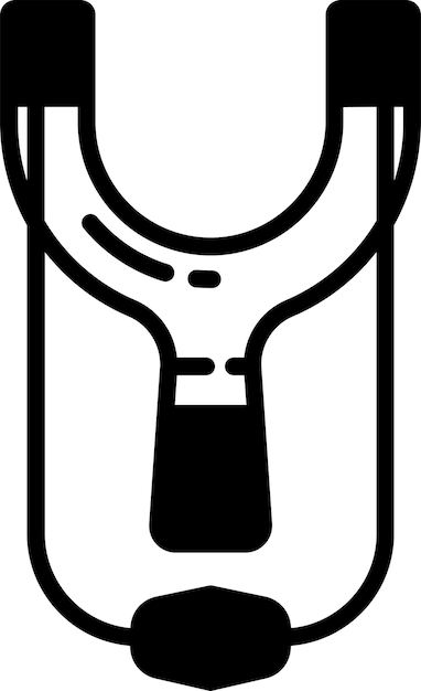 Ilustración de glifo de catapulta y vector de línea
