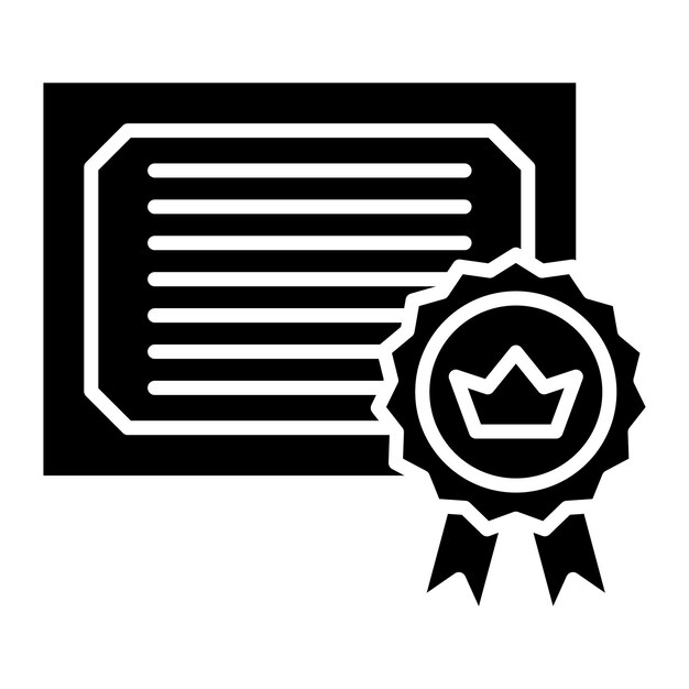 Ilustración Glifo Certificado Negro Sólido