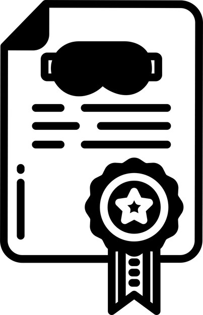 Ilustración del glifo del certificado y del vector de líneas