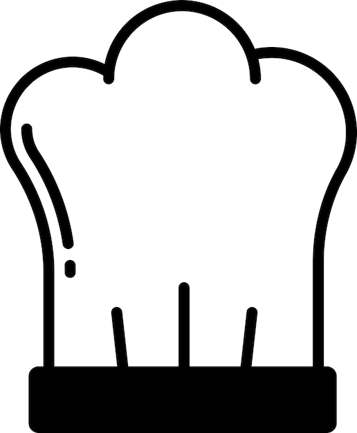 Ilustración del glifo del chef y del vector de líneas