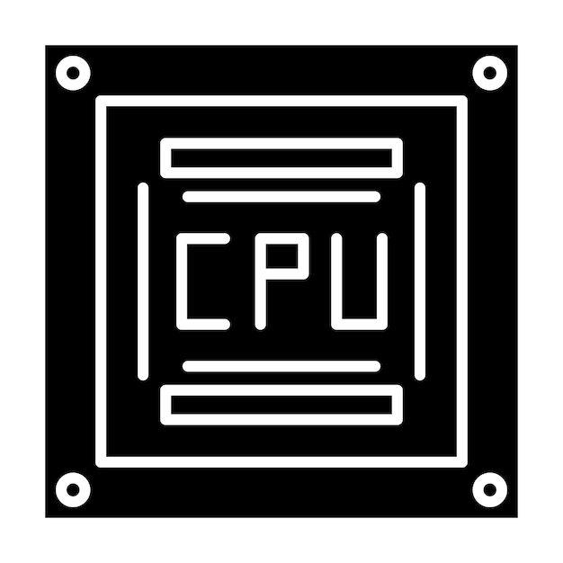 Ilustración de glifo de chip negro sólido