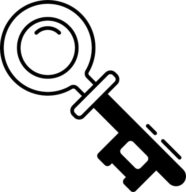 Ilustración de glifo clave y vector de líneas