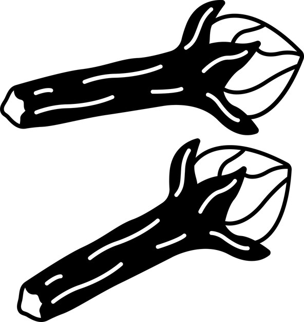 Ilustración de glifo de clavo y vector de línea