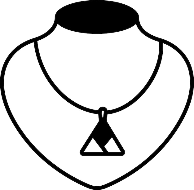 Vector ilustración de glifo de collar y vector de líneas