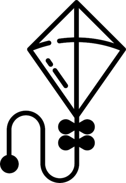 Ilustración de glifo de cometa y vector de línea