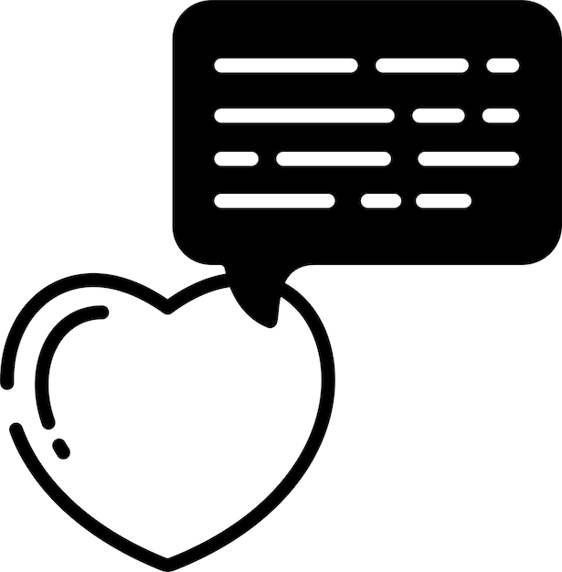 Ilustración de glifo de conversación y vector de líneas