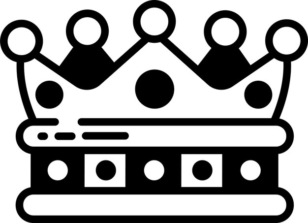 Ilustración del glifo de la corona real y del vector de líneas