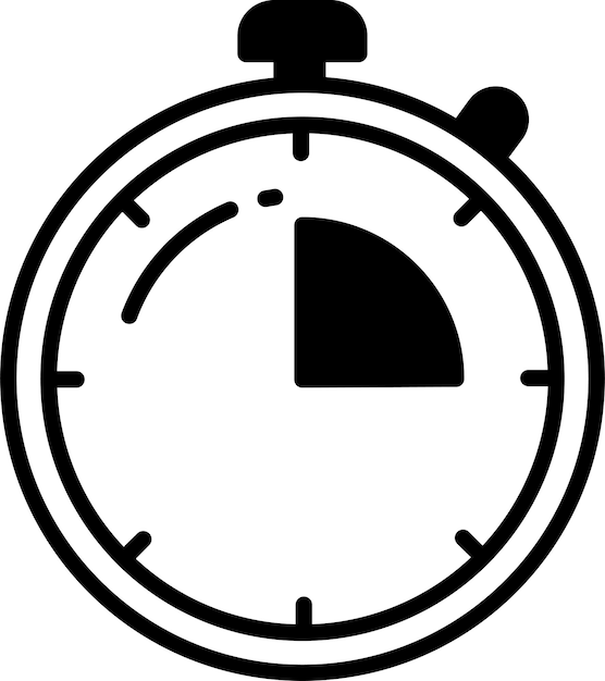 Ilustración de glifo de cronómetro y vector de línea