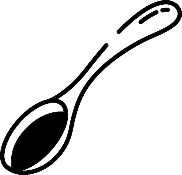 Ilustración de glifo de cuchara y vector de línea