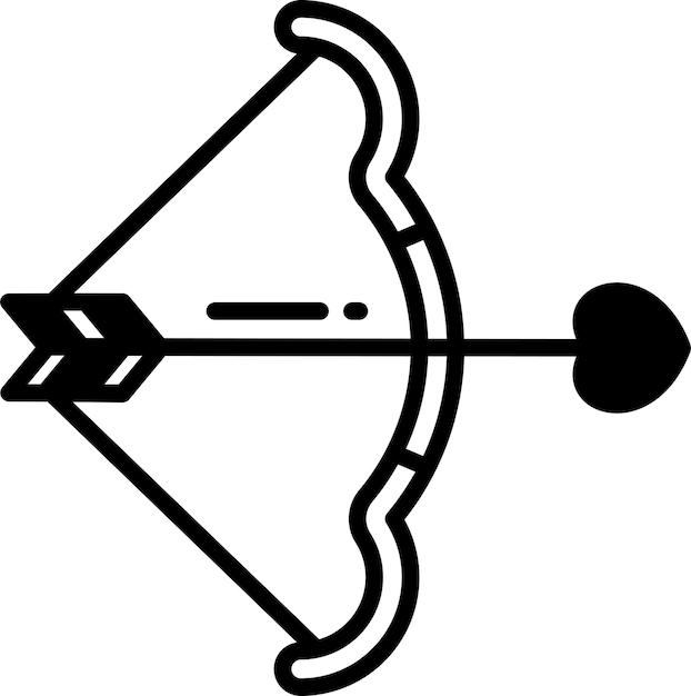 Ilustración del glifo de Cupido y el vector de líneas
